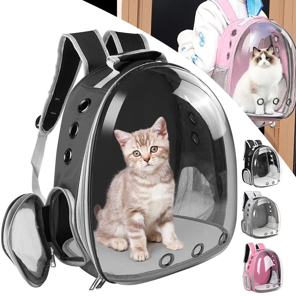 Transparent cat carrier backpack